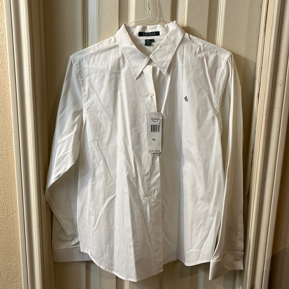 Ralph Lauren Tops - NWT RALPH LAUREN WHITE COLLAR SHIRT XL
